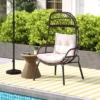 Tangkula PE Wicker Egg Chair Patio Cocoon Lounger W/ Comfortable Cushions & Metal Frame -Tangkula GUEST 7a20940e 47d8 4ee3 b45b a8f085f4b5c1
