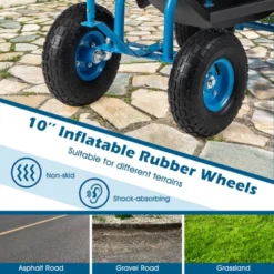 Tangkula Rolling Garden Cart Work Seat Height Adjustable Swivel Stool Cart With Removable Cushion & 2 Steering Handles -Tangkula GUEST 7a676d28 0136 4c70 99b1 8b800ff5ad17