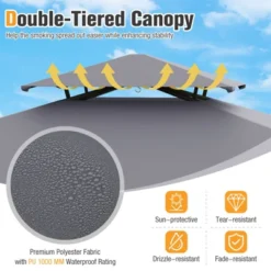 Tangkula 8' X 5' Grill Gazebo Outdoor Double-Tiered Grill Canopy W/ 2 Shelves & 6 Hooks -Tangkula GUEST 7a7dcd09 493d 44f1 bb08 c2ee38f3c2fa