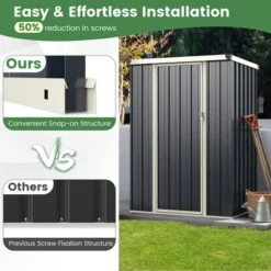 Tangkula 4 X 3 FT Metal Outdoor Storage Shed W/ Lockable Door Garden Utility Tool House -Tangkula GUEST 7aa98bae 9adf 4125 a0d6 2c79d601b570