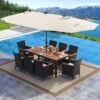 Tangkula Set Of 11 Patio Dining Set W/ 15ft Double-Sided Patio Umbrella (Base Included) -Tangkula GUEST 7af1a7b0 0f6e 4bba ad9b f0a007a8fa28
