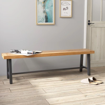 Tangkula 2PCS 63" Acacia Wood Outdoor Bench 3-Person Patio Bench With 800 Lbs Weight Capacity Outdoor Backless Bench With Heavy-Duty Metal Frame 3 Tangkula 2PCS 63" Acacia Wood Outdoor Bench 3-Person Patio Bench With 800 Lbs Weight Capacity Outdoor Backless Bench With Heavy-Duty Metal Frame