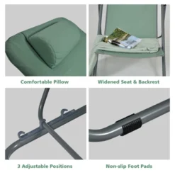 Tangkula 2 PCS Beach Chair Lounger Reclining Folding Chair W/3-Position Adjustable Backrest Blue/Orange/Green -Tangkula GUEST 7b79a755 f2a7 40a5 9510 a83e7dd74f0a