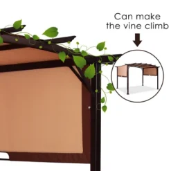 Tangkula 12' X 9' Pergola Kit Metal Frame Gazebo Canopy Cover Patio Shelter 17 Tangkula 12' X 9' Pergola Kit Metal Frame Gazebo Canopy Cover Patio Shelter -Tangkula GUEST 7b871e50 a2d1 47a5 aa56 cca767568bd1