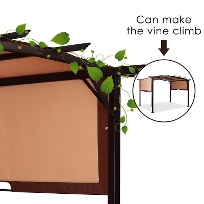 Tangkula 12' X 9' Pergola Kit Metal Frame Gazebo Canopy Cover Patio Shelter 8 Tangkula 12' X 9' Pergola Kit Metal Frame Gazebo Canopy Cover Patio Shelter - Image 6