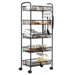 Tangkula 5 Tier Mesh Rolling Utility Cart Storage Basket Home Kitchen W/Wheels 15 Tangkula 5 Tier Mesh Rolling Utility Cart Storage Basket Home Kitchen W/Wheels -Tangkula GUEST 7ba00115 41f3 4f86 a478 9248b48b0737