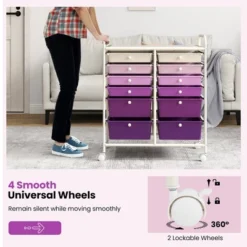 Tangkula 12 Drawers Rolling Storage Cart Classroom Organizers With Wheels For Tools Scrapbook Craft Paper Purple 16 Tangkula 12 Drawers Rolling Storage Cart Classroom Organizers With Wheels For Tools Scrapbook Craft Paper Purple -Tangkula GUEST 7c02c3b0 6a1e 422f 8649 d17e678ecb96