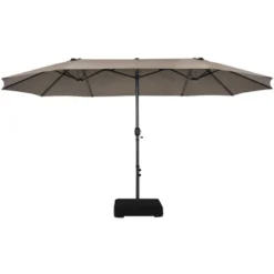 Tangkula 15FT Double-Sided Twin Patio Umbrella With Base Extra-Large Market Umbrella -Tangkula GUEST 7c5827a8 c829 4b05 a96b de56e34aca2c