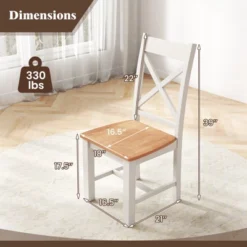 Tangkula Modern Wooden Dining Chairs Set Of 4 W/ High Back Rubber Wood Frame Armless -Tangkula GUEST 7cabe158 0369 4319 9fab d89597ddb4cd