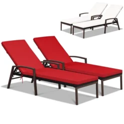 Tangkula 2 PCS Patio Rattan Chaise Lounge Chair Outdoor Reclining Chaise With Cushion And Armrest Wicker Sun Lounger With Adjustable Backrest 13 Tangkula 2 PCS Patio Rattan Chaise Lounge Chair Outdoor Reclining Chaise With Cushion And Armrest Wicker Sun Lounger With Adjustable Backrest -Tangkula GUEST 7d328e6b 372a 4ad1 8f52 a31d9af0e2fc