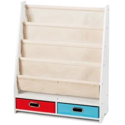 Tangkula Book Rack Kids Toys Organizer Shelves With 4 Sling Bookshelf And 2 Boxes -Tangkula GUEST 7d51ea96 2695 4f73 8a37 ce530fcf639c