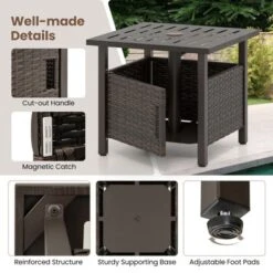Tangkula Outdoor Side Table W/ 1.93"Umbrella Hole Patio Umbrella Stand W/ 2 Sand Bags -Tangkula GUEST 7d6710f9 4cdb 4386 8b8f 70b1f9357622