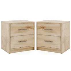 Tangkula 2PCS 2-Drawer Nightstand Modern Bedside Table W/ Storage For Living Room Bedroom -Tangkula GUEST 7d8ae814 e3db 4449 9ffe c293176edc0d