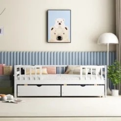 Tangkula Twin Size Kids Bed W/ Storage 2 Pull-out Drawers Side Shelf For Children & Teens -Tangkula GUEST 7df39870 7c3e 47ac 813e 30cfc257fd6b
