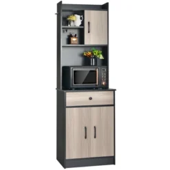 Tangkula 3-Door 71" Kitchen Buffet Pantry Storage Cabinet W/Hutch Adjustable Shelf -Tangkula GUEST 7e803e27 7798 4887 921d 8cf34513fbd7