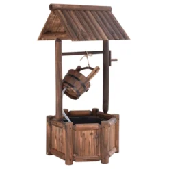 Tangkula Rustic Wishing Well Water Fountain Wooden Decorative Electric Backyard With Electric And Water Bucket Pump For Outdoor -Tangkula GUEST 7eb7aa88 06e7 4402 9d0b faea3fbe7a0d