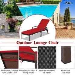 Tangkula 2 PCS Patio Rattan Chaise Lounge Chair Outdoor Reclining Chaise With Cushion And Armrest Wicker Sun Lounger With Adjustable Backrest 11 Tangkula 2 PCS Patio Rattan Chaise Lounge Chair Outdoor Reclining Chaise With Cushion And Armrest Wicker Sun Lounger With Adjustable Backrest -Tangkula GUEST 7ed7a896 1fd2 43b7 b6ab 0a50cdc026e8
