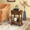 Tangkula 2-Tier Nightstand W/ Shelf & Wood Grains Drawer Round White/Brown -Tangkula GUEST 7ee422de 092b 4827 a4bd ce990b36b009