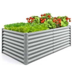 Tangkula Raised Garden Bed Large Metal Planter Box Kit For Vegetable Herb 6' X 3' X 2' Gray -Tangkula GUEST 7f8b0444 1284 44c7 9472 5850b1e18b3b