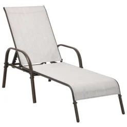 Tangkula Outdoor Chaise Lounge Chair Adjustable Reclining Bed With Backrest& Armrest -Tangkula GUEST 8041741a 34be 4a4c 91d0 68854b4aa255
