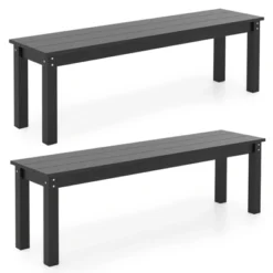 Tangkula 2PCS 55" HDPE Outdoor Bench Weatherproof Backless Patio Garden Bench -Tangkula GUEST 804c9a33 87c9 4c4c 9604 70c9b8616543