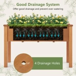 Tangkula Raised Garden Bed Elevated Fir Wood Planter Box W/ Drain Hole Garden Planter -Tangkula GUEST 809aac93 90fa 4ed0 9f47 e1ddec352a15
