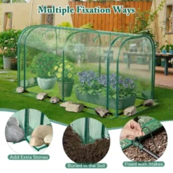 Tangkula Raised Garden Bed With Greenhouse Waterproof Sun-Protective Green Hot House -Tangkula GUEST 80a3dca8 1c02 4963 bdff 5e37db47066d