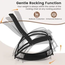 Tangkula Rocking Chair Outdoor 2-in-1 Convertible Lounge Chair With 4-Level Adjustable Backrest Heavy-Duty Aluminum Frame Patio Sun Lounger Rocker -Tangkula GUEST 81369b33 72d6 49f5 bfa2 1a09677bc357