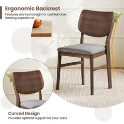 Tangkula Dining Chairs Set Of 4 W/ Rubber Wood Frame Padded Seat Curved Back Living Room -Tangkula GUEST 81582687 ef5b 4230 9a24 c37d68d7878e