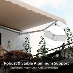 Tangkula Retractable Patio Awning Aluminum Deck Sunshade Shelter Outdoor Beige 13 Tangkula Retractable Patio Awning Aluminum Deck Sunshade Shelter Outdoor Beige -Tangkula GUEST 81f161cb e981 4198 9196 325f07d5e551