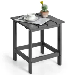 Tangkula 15" Outdoor Square Side End Table Wooden Coffee Table Suitable For Garden Patio Balcony White/Gray/Black -Tangkula GUEST 820955ec 4b2b 47d0 abd6 08e998fb4cb8