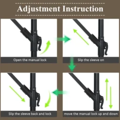 Tangkula 10FT Patio Offset Umbrella 8 Ribs Cantilever Umbrella W/Crank For Poolside Garden -Tangkula GUEST 82288a7f d166 4c0c bba4 5e2440195c64