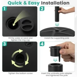 Tangkula 20" Outdoor Umbrella Base Patio Umbrella Weighted Base W/3 Adapters Fit 1.89"/1.5"/1.42" Poles -Tangkula GUEST 822fdd51 b667 483f 96a0 54abe34052a6