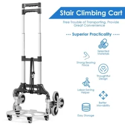 Tangkula Stair Climbing Cart W/Adjustable Handle Bungee Cord Tri-Wheel Design All Terrain Stair Climbing Hand Truck Portable Cart -Tangkula GUEST 82436f0e bc28 42a1 948a 647e2128e172