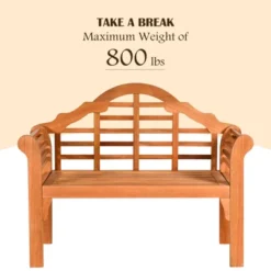 Tangkula Outdoor Wooden Folding Bench Two Person Loveseat Chair Garden Bench -Tangkula GUEST 8276b142 02a3 49c7 8563 fb667b5b7447