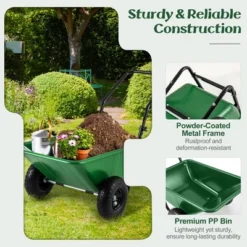 Tangkula Dual-Wheel Wheelbarrow W/ Pneumatic Tires 330 LBS Load Capacity 21 Gal Volume -Tangkula GUEST 82e652c0 fec0 403b 886d 855bfc4a8b4a