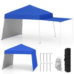 Tangkula 14 X 9.2 FT Pop Up Canopy Tent W/ 2 Convertible Sidewalls To Awning & Stakes -Tangkula GUEST 834f3f46 af18 48a0 8057 23289118c7f6