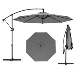 Tangkula 10 FT Patio Offset Umbrella W/ X-shaped Base Infinite Tile & 360° Rotation -Tangkula GUEST 8371b898 993b 43e3 8089 c6dc37a60bc5