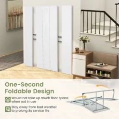 Tangkula Folding Picnic Table W/ 2 Benches 6 FT Camping Table Set W/ All-Weather HDPE Tabletop White -Tangkula GUEST 83be045a bab4 4750 9164 984c33f3a03f