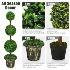 Tangkula 4 Ft Artificial Triple Ball Topiary Tree Greenery Plant Home Office Decoration -Tangkula GUEST 83c7ae1c 9fc2 49d8 b030 b8826bb10082