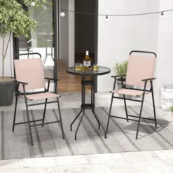 Tangkula 3PCS Bistro Set Folding Chairs Round Bar Table W/ 1.6" Umbrella Hole Yard Patio 12 Tangkula 3PCS Bistro Set Folding Chairs Round Bar Table W/ 1.6" Umbrella Hole Yard Patio -Tangkula GUEST 83cd1122 ac5c 436b 8d7d d8b0308f231d