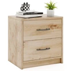 Tangkula 2-Drawer Nightstand Modern Bedside Table W/ Storage For Living Room Bedroom -Tangkula GUEST 848acc3a 1071 4dc1 91d2 eded40848e34