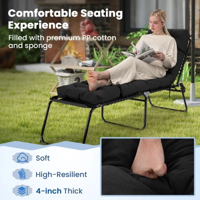 Tangkula 73" Lounge Chaise Cushion Padded Recliner Cushion 6 Tangkula 73" Lounge Chaise Cushion Padded Recliner Cushion - Image 4