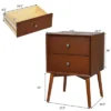 Tangkula Mid Century Nightstand Sofa End Table Bedroom Side Table With 2 Drawers -Tangkula GUEST 851e3df8 dc7c 4463 b9dd cf8a26f2e8de