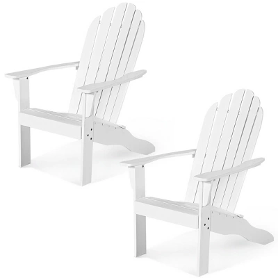 Tangkula 2PCS Wooden Classic Adirondack Chair Lounge Chair Outdoor Patio White 11 Tangkula 2PCS Wooden Classic Adirondack Chair Lounge Chair Outdoor Patio White - Image 9