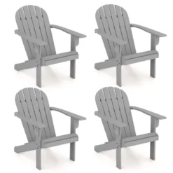 Tangkula 4PCS Patio Adirondack Chair W/ Inclined Seat High Backrest & Wide Armrests -Tangkula GUEST 8543d8f7 370b 4922 89f6 06d777b4f002