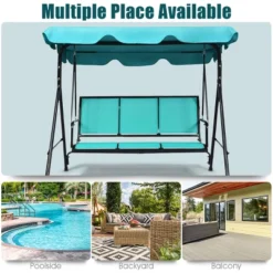 Tangkula Outdoor Swing Canopy Patio Swing Chair 3 Person Canopy Hammock Blue -Tangkula GUEST 85ec1b33 2659 4f67 906d 58b61daa6991