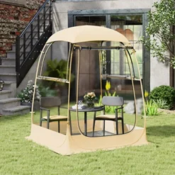 Tangkula 4.2 X 4.2 FT Instant Pop Up Tent Weatherproof Shelter Sports Tent For 1-2 People