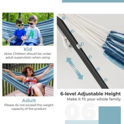 Tangkula Portable Indoor Outdoor 2-Person Double Hammock Set W/ Stand And Carrying Cases 20 Tangkula Portable Indoor Outdoor 2-Person Double Hammock Set W/ Stand And Carrying Cases -Tangkula GUEST 86756eda 61d5 4680 9718 99f39811c999