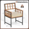 Tangkula Acacia Wood Patio Chairs Set Of 6 W/Cushions & Metal Frame 400 Lbs Capacity -Tangkula GUEST 869bad49 192d 4e76 87ce b1e0933c7411